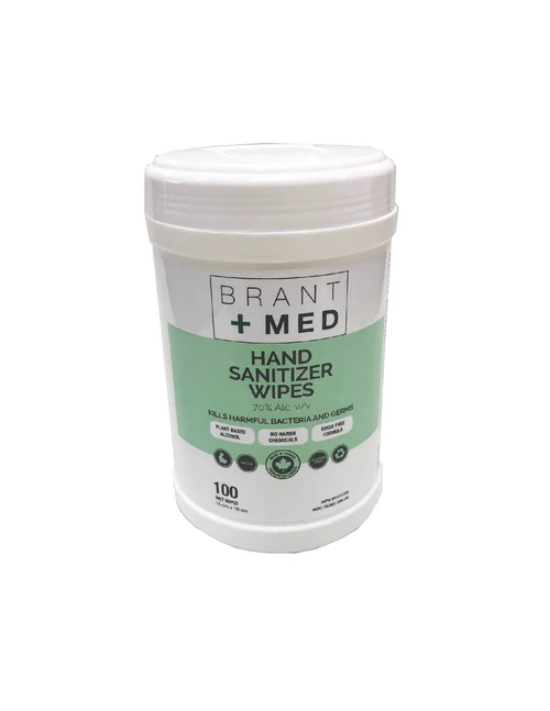 BrantMed Wipes 70% Alcohol - Canister of 100